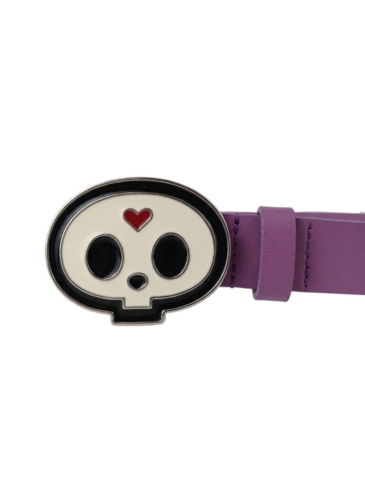 Pinko Women's Purple Statement Logo-Buckle Leather Belt-Medium