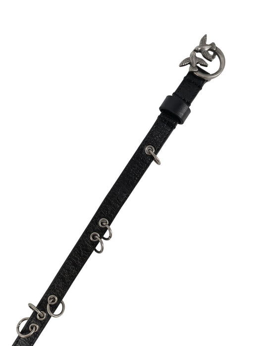 Pinko Women's Black Skinny Leather Belt-X-Small