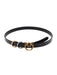 Pinko Women's Black Logo-Buckle Skinny Leather Belt-X-Small
