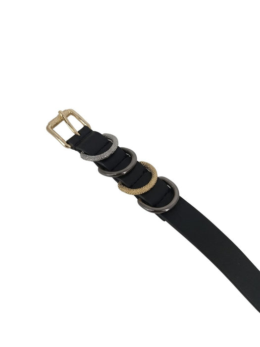 Pinko Women's Black Skinny Hardware-Trim Leather Belt-X-Small