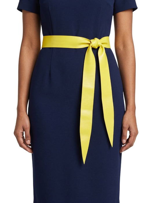 Pinko Women's Yellow Wide Sash Polyester Belt-Small