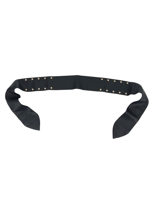 Pinko Women's Black High-Waist Corset Leather Belt-Medium