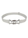 Pinko Women's White Stretch Ring-Buckle Synthetic Belt-Medium