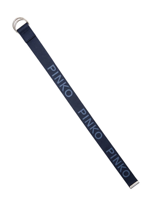 Pinko Women's Blue Logo Jacquard Polyester Belt-Medium