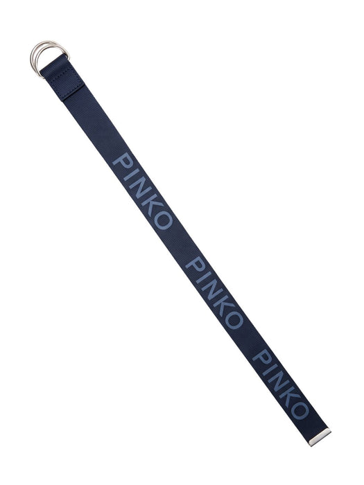 Pinko Women's Blue Logo Jacquard Polyester Belt-Medium