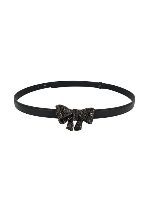 Pinko Women's Black Knotted Skinny Leather Belt-Medium
