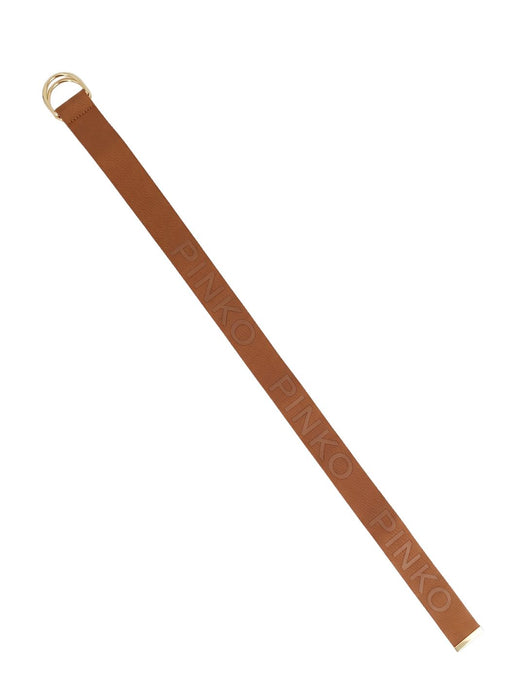 Pinko Women's Beige, Brown Skinny Polyester Belt-Medium