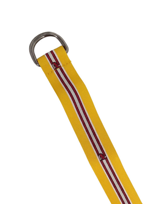 Pinko Women's Yellow Striped Skinny Polyester Belt-Medium