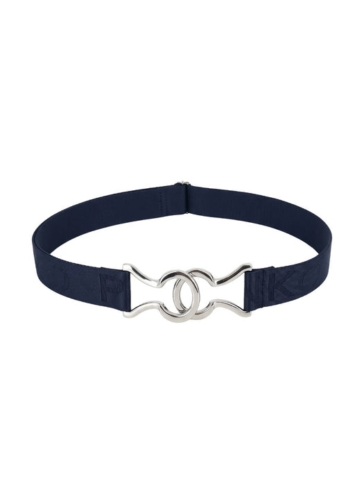 Pinko Women's Blue Stretch Ring-Buckle Synthetic Belt-Medium