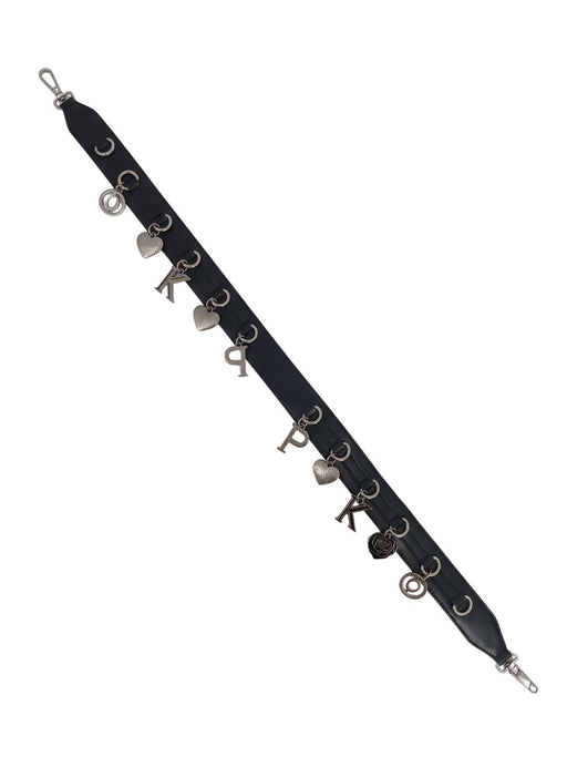 Pinko Women's Black Studded Corset Leather Belt