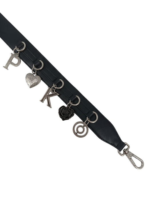 Pinko Women's Black Studded Corset Leather Belt