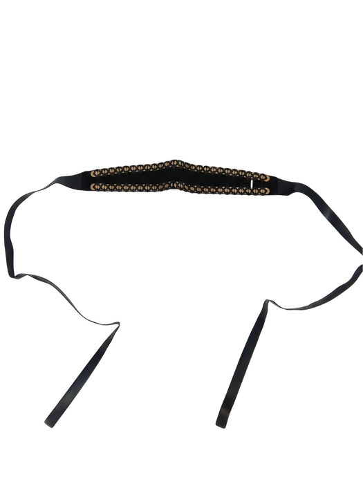 Pinko Women's Black Corset Sash Leather Belt-Small