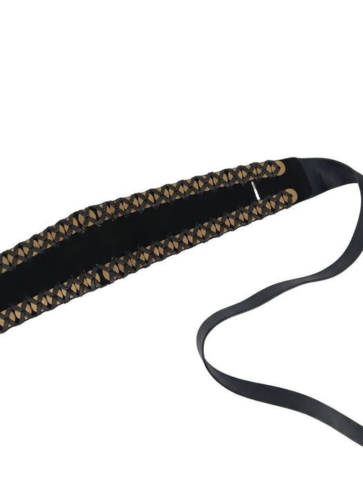 Pinko Women's Black Studded Corset Leather Belt