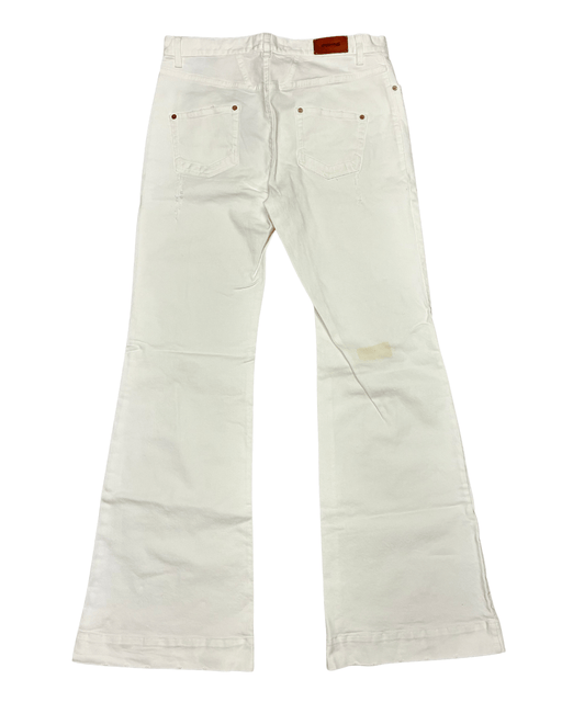 Defective Roberto Cavalli White Flare Denim Jeans-IT 48