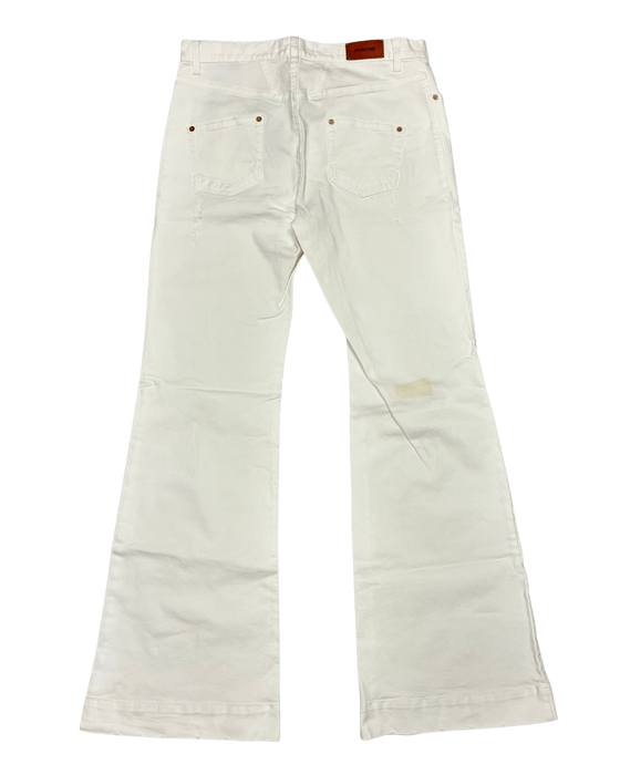 Defective Roberto Cavalli White Flare Denim Jeans-IT 48