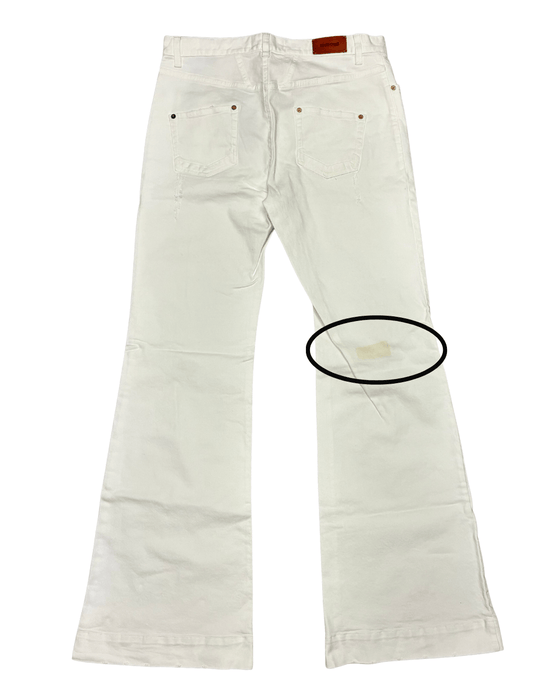 Defective Roberto Cavalli White Flare Denim Jeans-IT 48