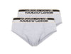 Roberto Cavalli Grey Melange Cotton Jersey Stretch Brief Slip-2-Pack-XL