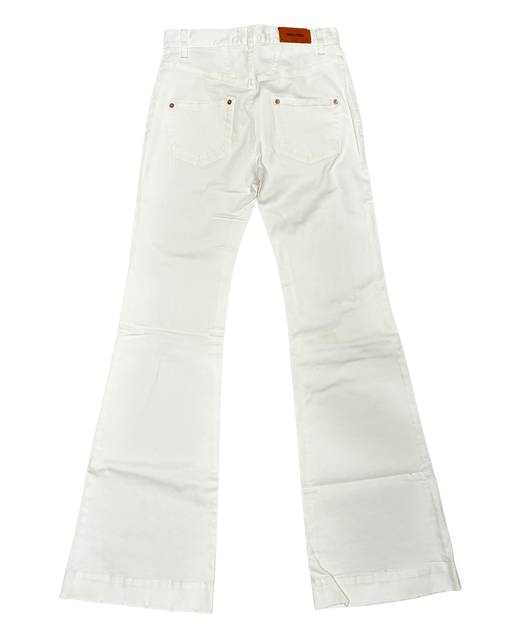Defective Roberto Cavalli White Flare Denim Jeans-IT 40