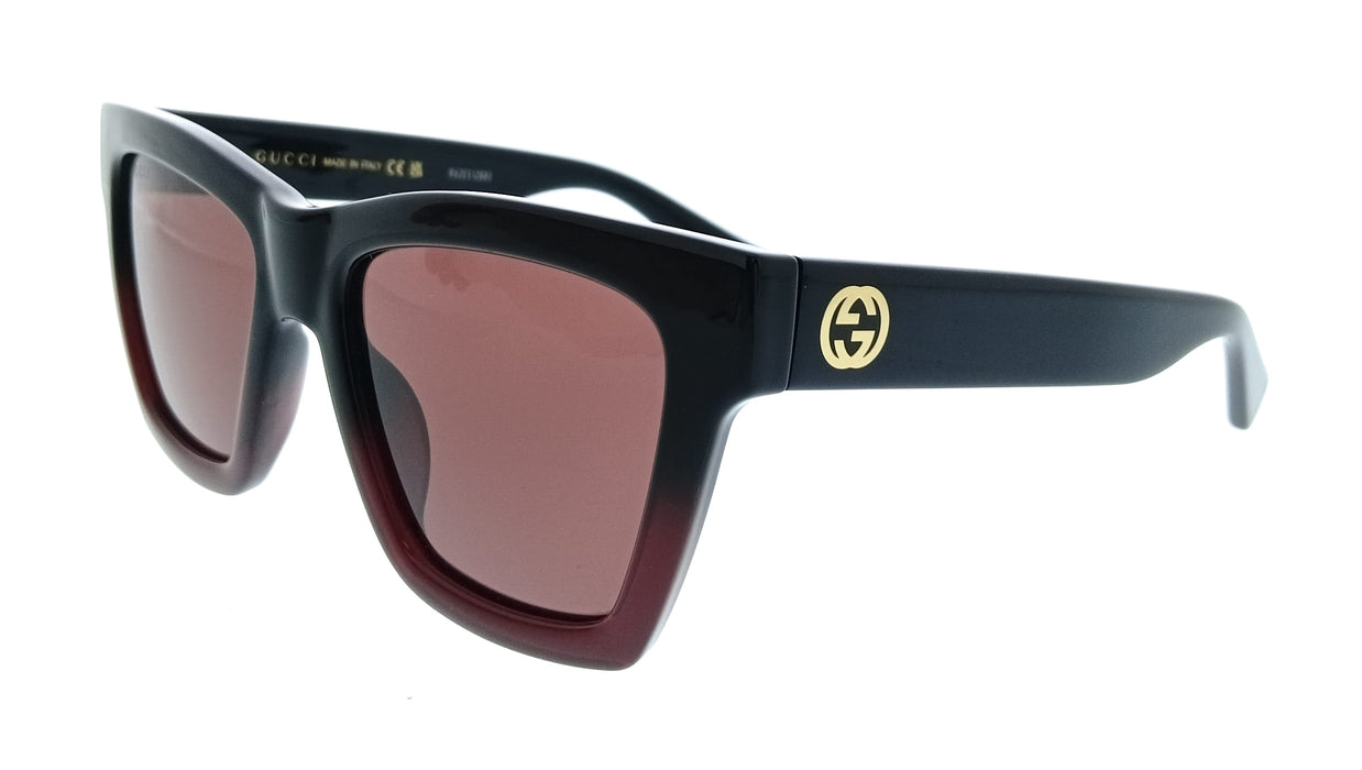 Gucci GG1714S-009 Black Square Red Lens Womens Sunglasses