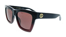 Gucci GG1714S-009 Black Square Red Lens Womens Sunglasses