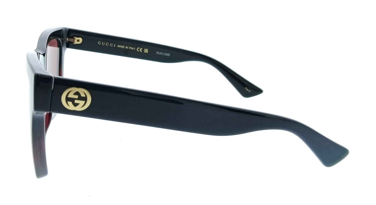 Gucci GG1714S-009 Black Square Red Lens Womens Sunglasses