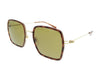 Gucci GG1848S-002 Havana Square Slim Metal Womens Sunglasses