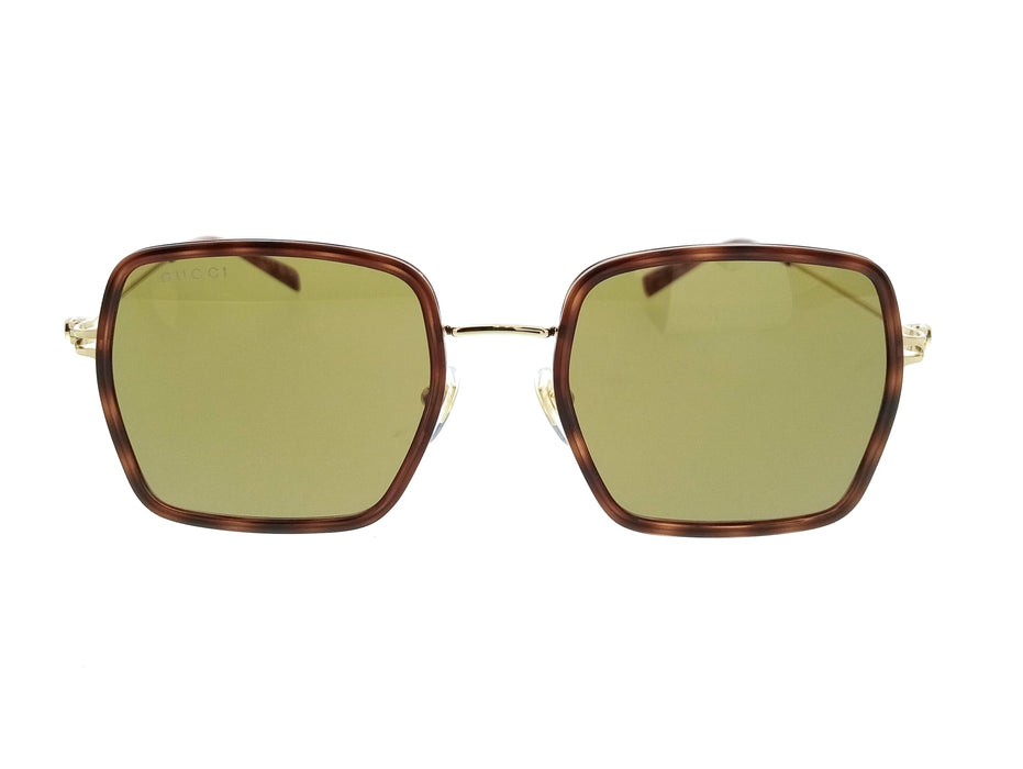 Gucci GG1848S-002 Havana Square Slim Metal Womens Sunglasses