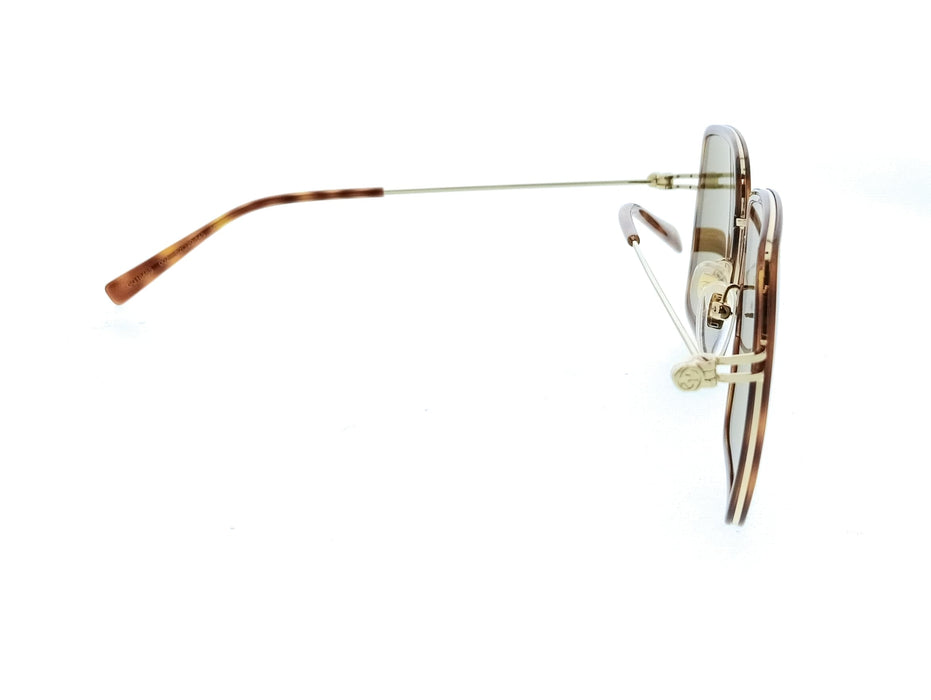 Gucci GG1848S-002 Havana Square Slim Metal Womens Sunglasses