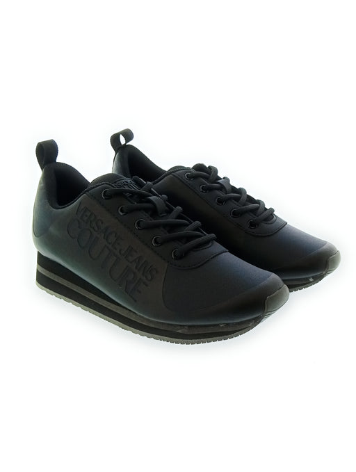Versace Jeans Couture Black Signature Heel Sneakers