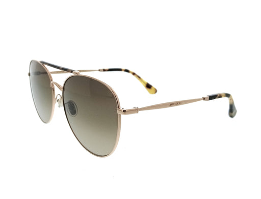 JIMMY CHOO ABBIEGS 006J HA Gold Havana Aviator Sunglasses