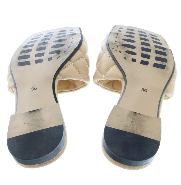 Store Return Ventutto Sand Quilted Flat Slide Leather Slipper-6
