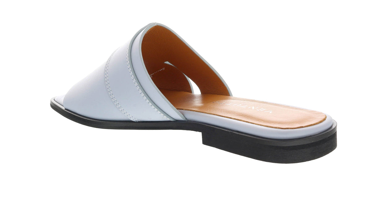 Ventutto Light Blue Buckle Flat Leather Slide-
