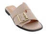 Ventutto Powder Pink Buckle Flat Leather Slide-