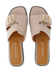 Ventutto Powder Pink Buckle Flat Leather Slide-