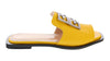 Ventutto Yellow Crest Flat Leather Slide-