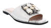 Ventutto Silver Crystal Embellished Leather Slide-7