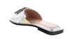 Ventutto Silver Crystal Embellished Leather Slide-