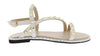 Ventutto White Riveted Embellished Strappy Sandals-