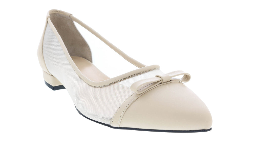 Ventutto Beige Mesh Ballerina Flats-