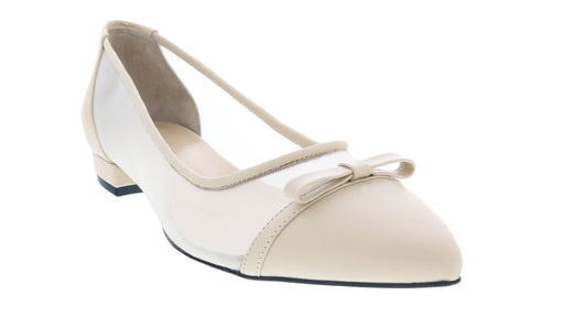 Ventutto Beige Mesh Ballerina Flats-