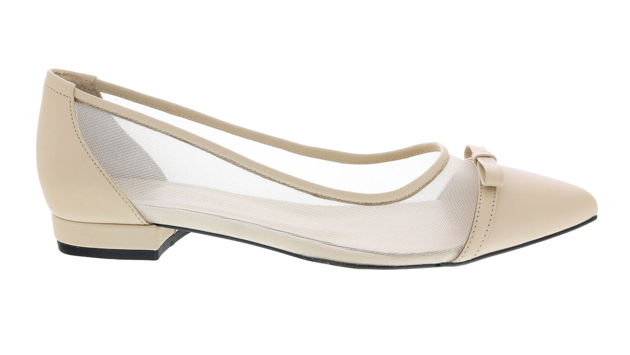 Ventutto Beige Mesh Ballerina Flats-