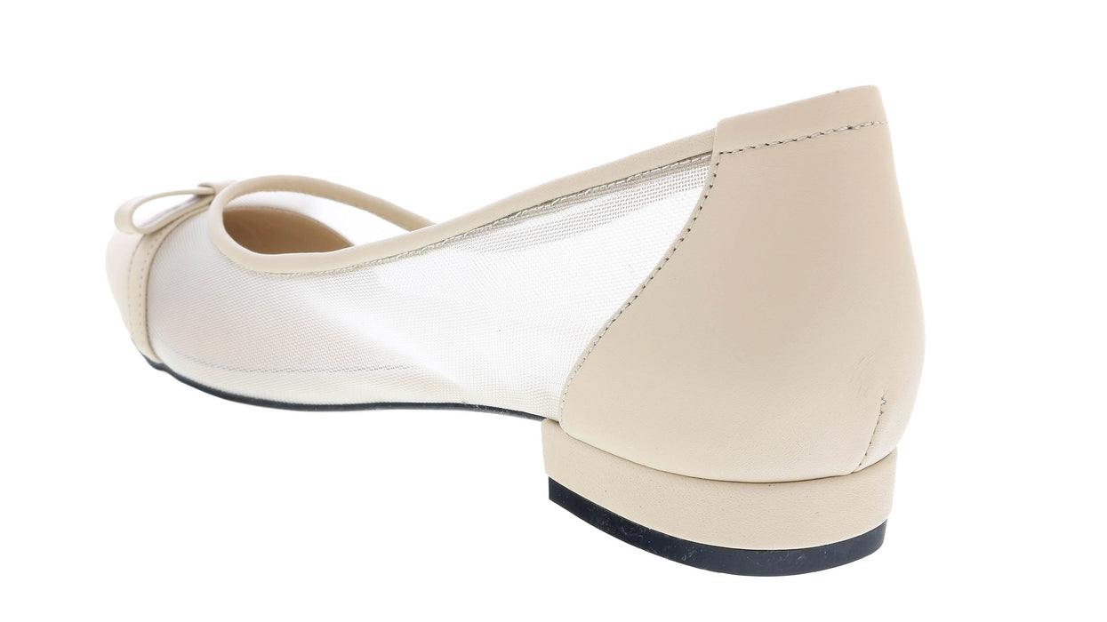 Ventutto Beige Mesh Ballerina Flats-
