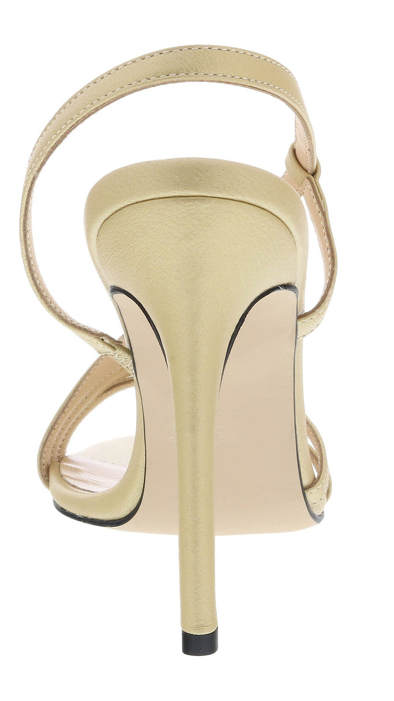 Ventutto Gold Classic Strappy High Heel Sandal-