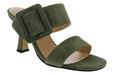 Ventutto Forest Green Wide Buckle High Heel Slide-