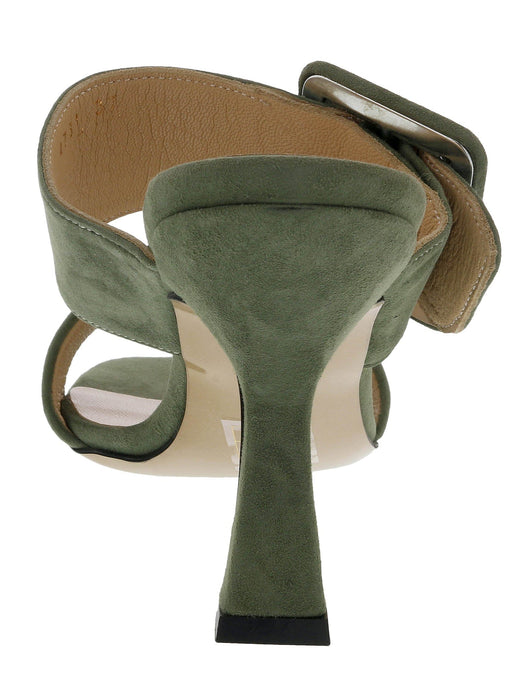 Ventutto Forest Green Wide Buckle High Heel Slide-