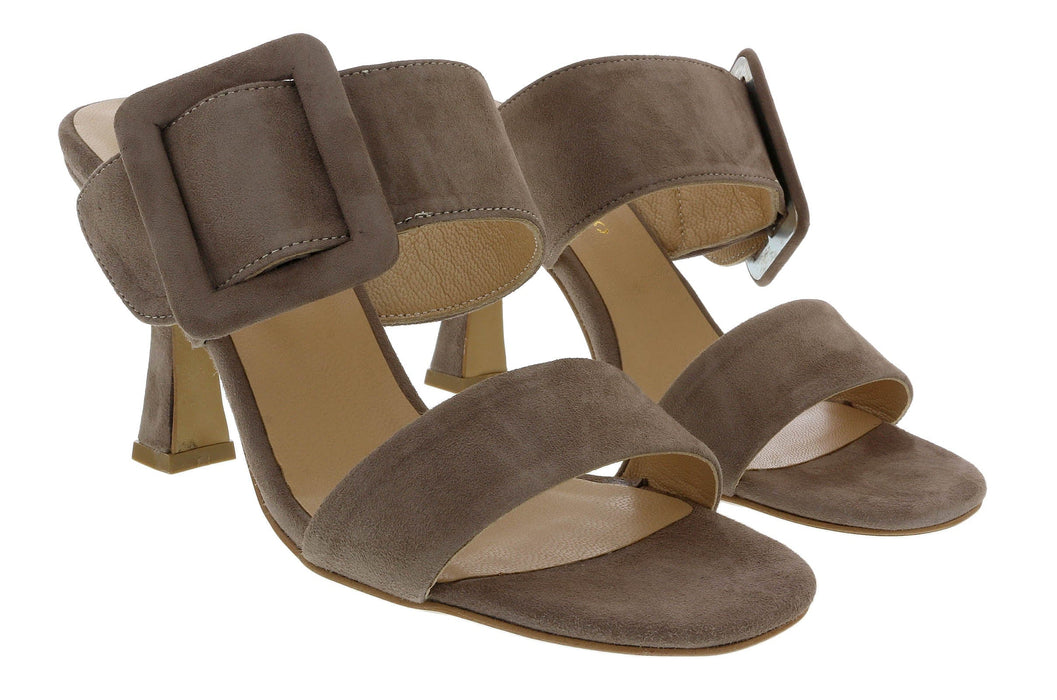 Ventutto Mink Wide Buckle High Heel Slide-