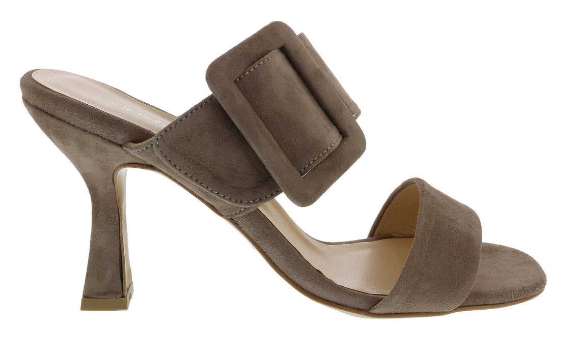 Ventutto Mink Wide Buckle High Heel Slide-