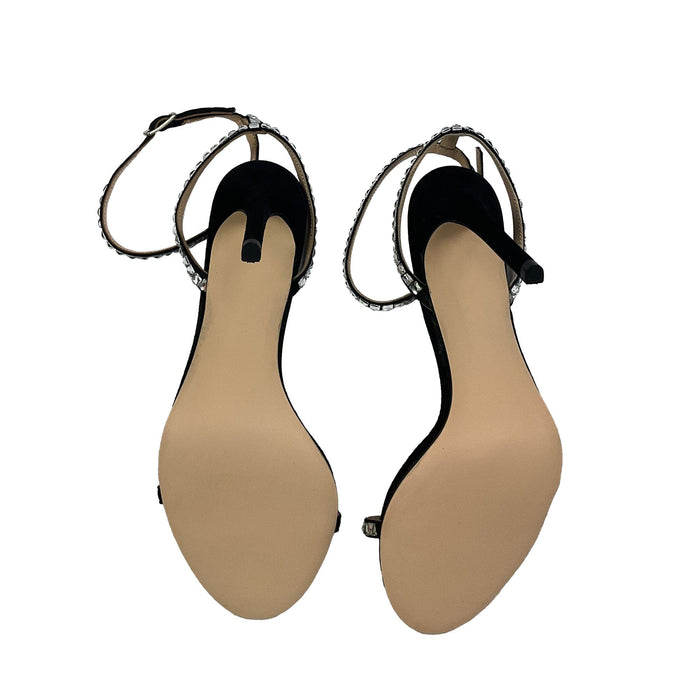 Ventutto Black Classic Crystal Embellished Strappy  High Heel Sandal-