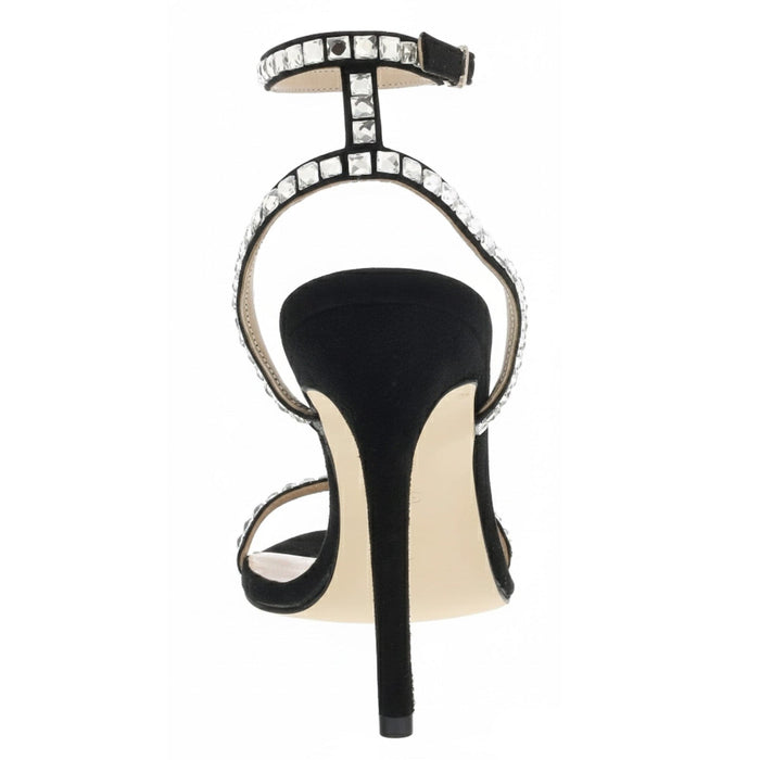 Ventutto Black Classic Crystal Embellished Strappy  High Heel Sandal-