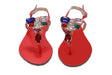 Ventutto Rio Red Crystal Cluster T-Strap Sandal-8